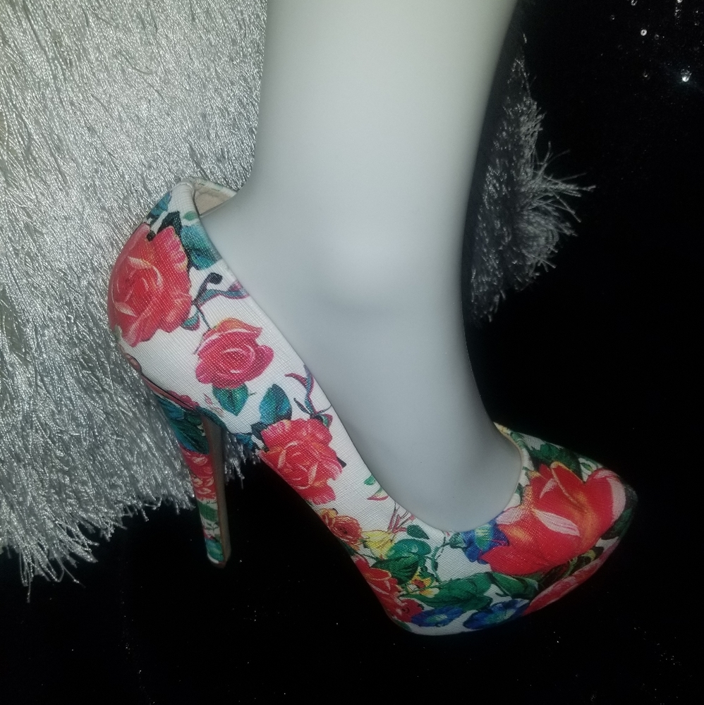 Paprika Floral Stiletto Pumps